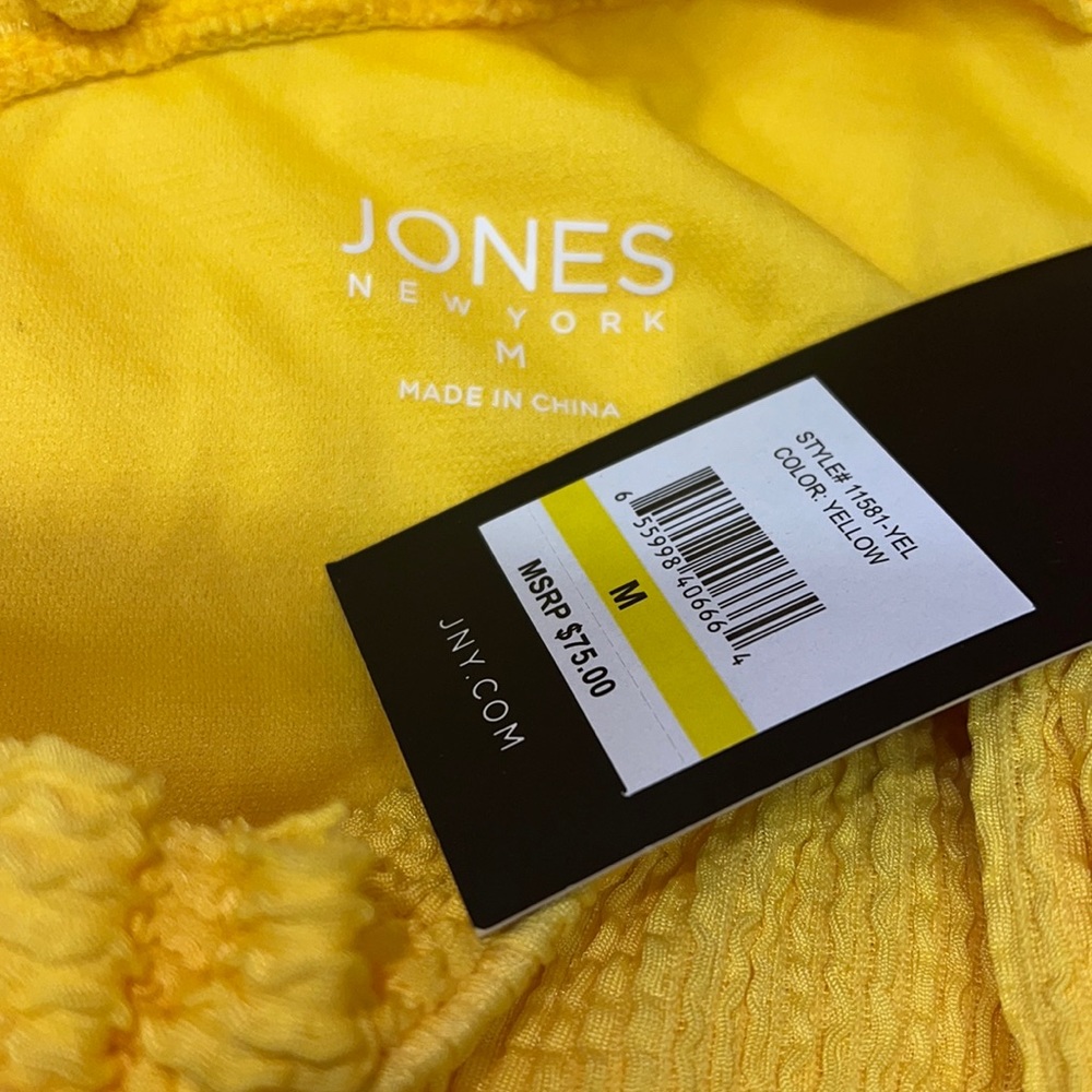 Jones New York Yellow One-Shoulder Swim One Piece, XL - Picture 2 of 8